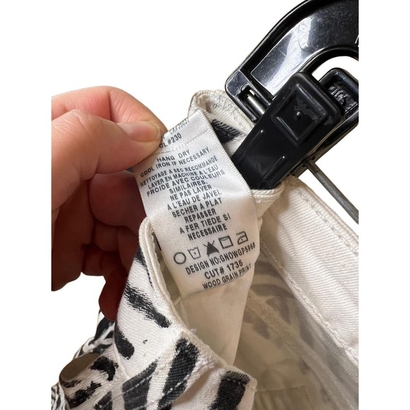 Joes Black And White Striped Wood Grain Print Straight Leg Pants W26 - Picture 9 of 10